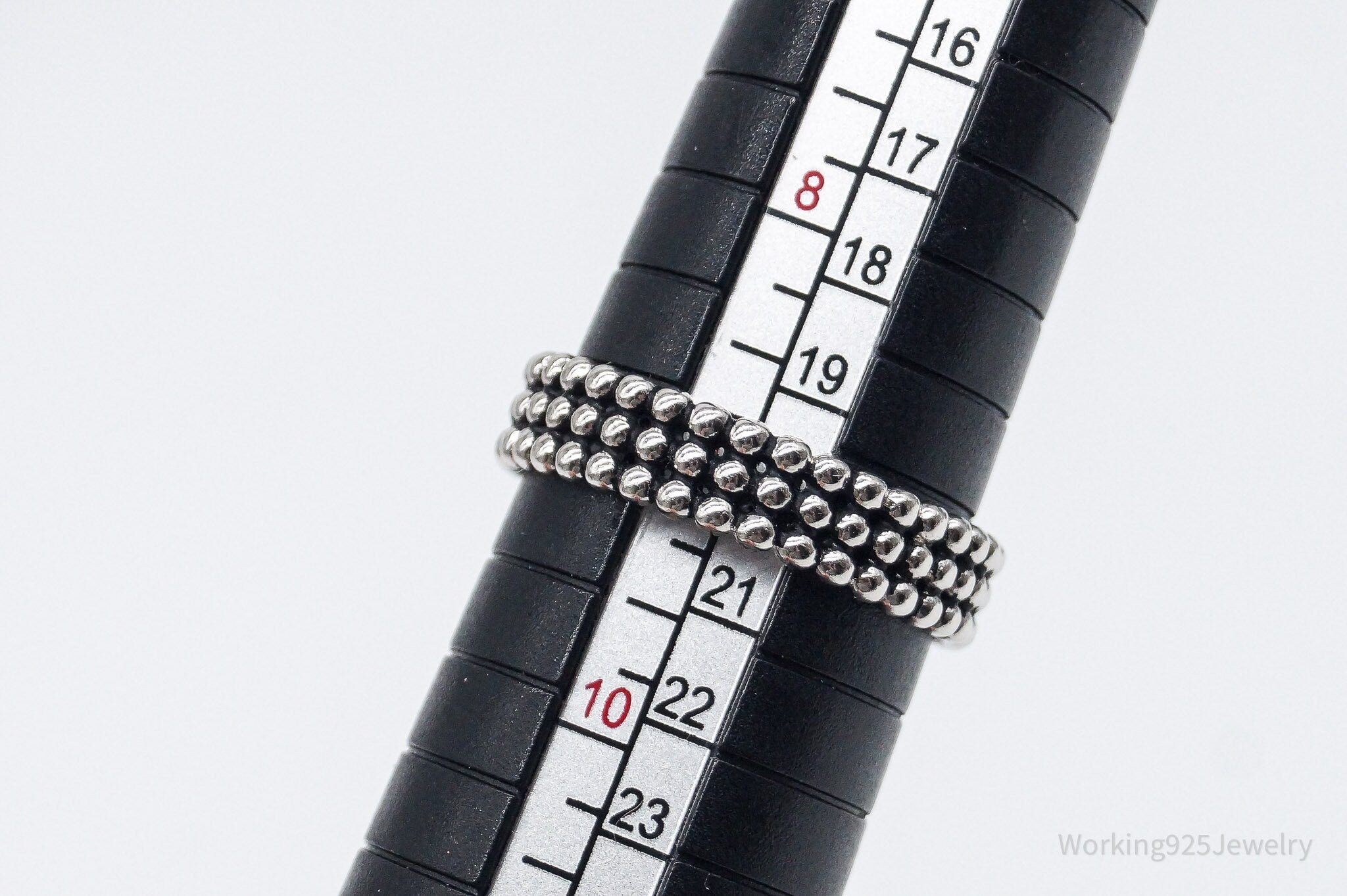 Vintage Triple Beaded Row Style Sterling Silver Band Ring - Size 9 | Jewelry > Rings | Wiccan Center