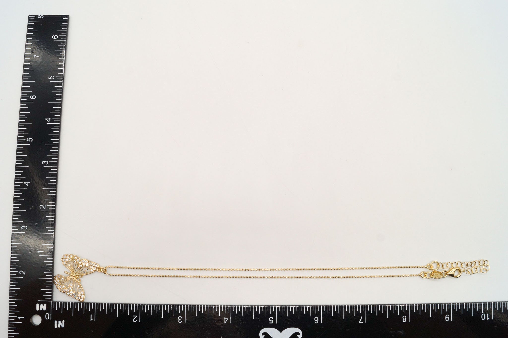 Large Vintage Butterfly Cubic Zirconia Gold Vermeil Sterling Silver Necklace | Jewelry > Necklaces > Pendants | Wiccan Center