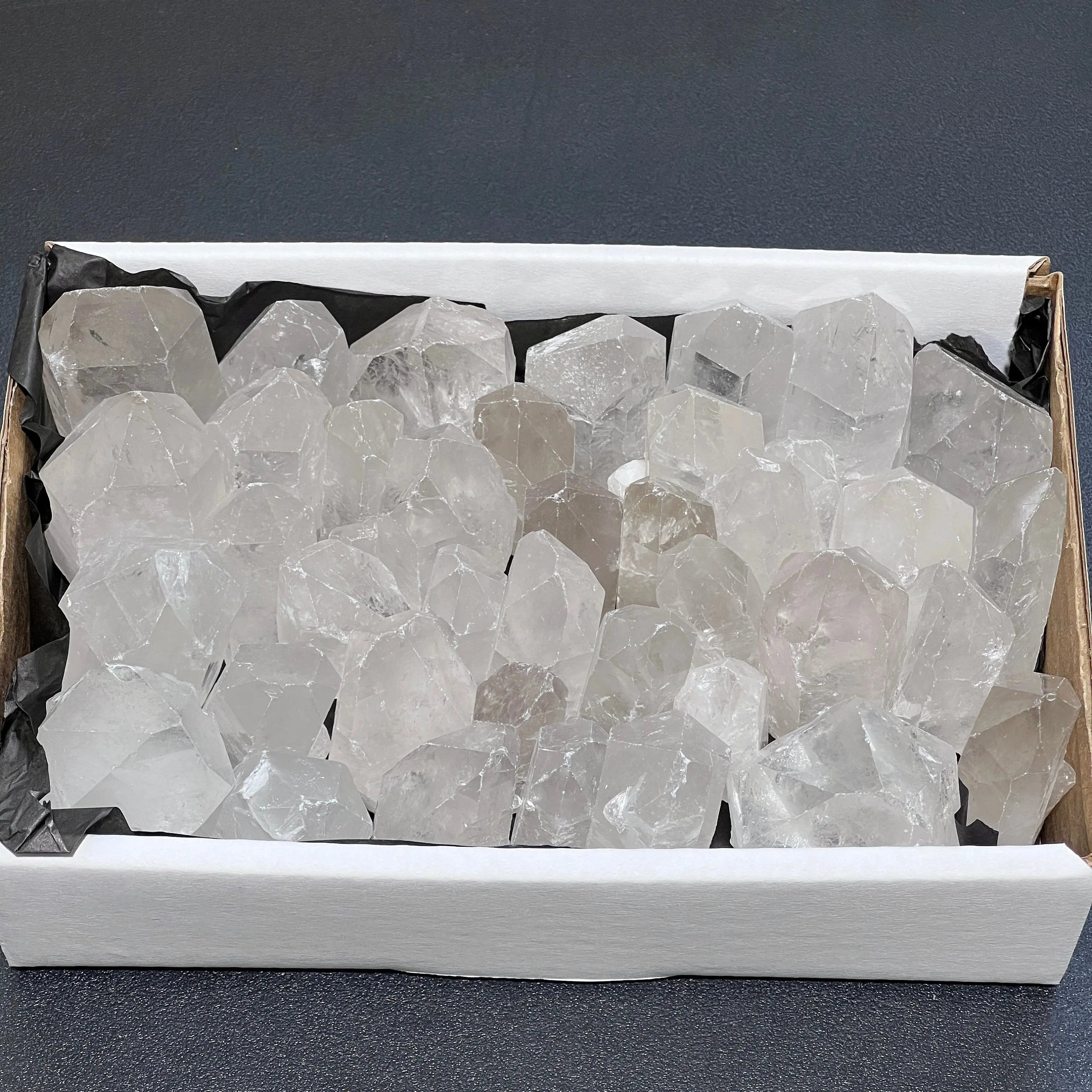 Clear Quartz Crystal Points Boxed Flat Bulk Wholesale Crystal Gemstones Supply | Home & Living > Home Decor > Home Accents > Rocks & Geodes | Wiccan Center