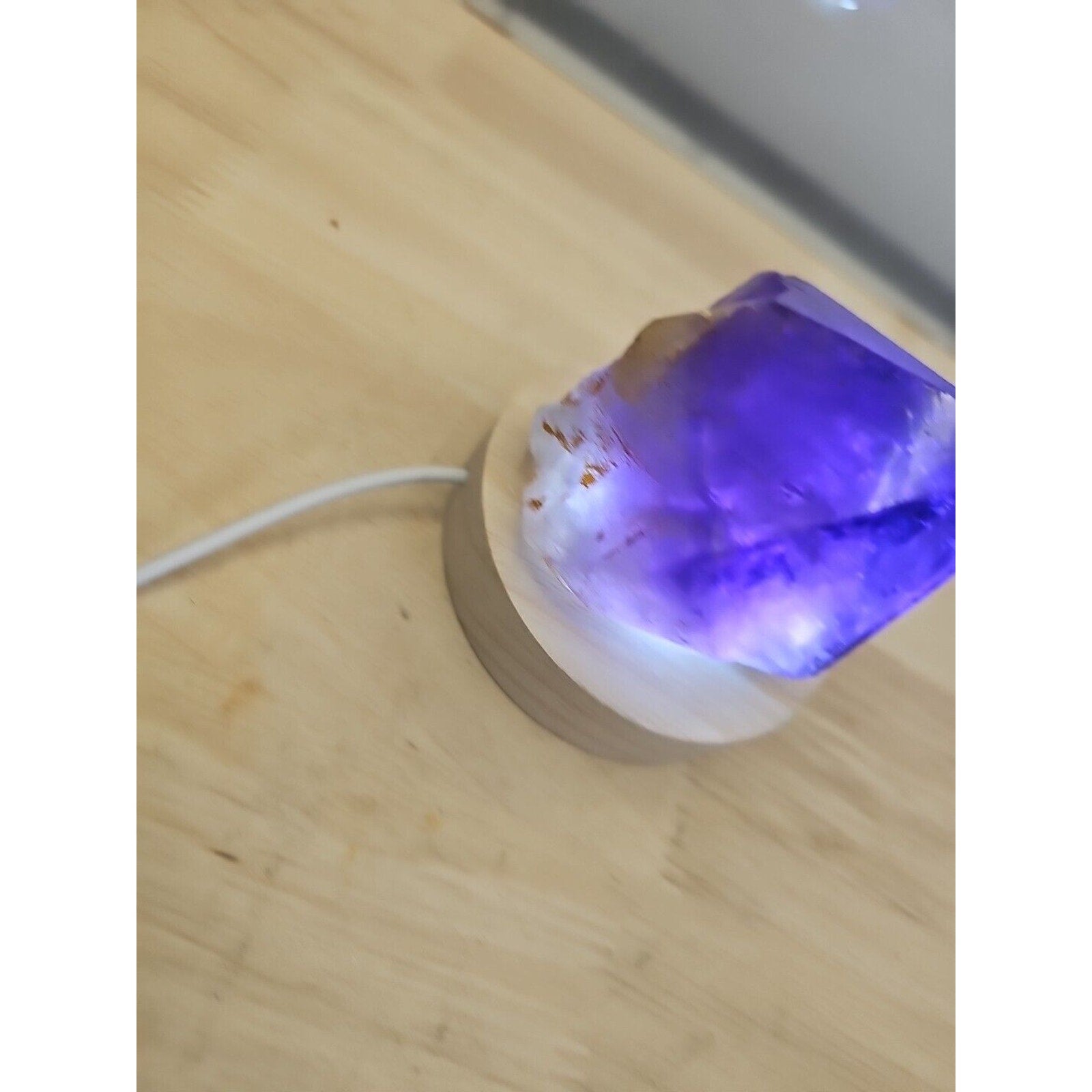 Natural Amethyst Backbone Scepter Crystal with LED — 294g Mineral Specimen | CrystalCloud Company