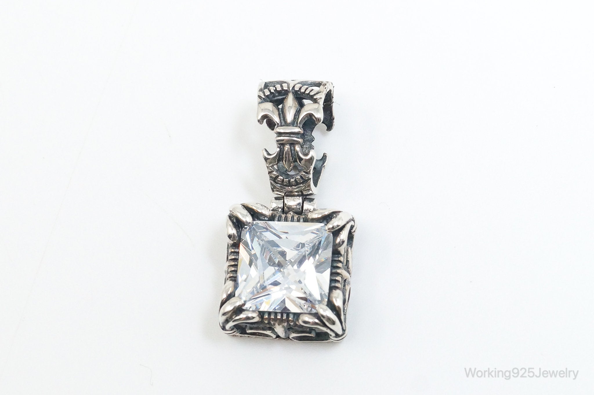 Vintage Designer Silpada "Uptown" CZ Sterling Silver Scroll Necklace Pendant | Jewelry > Necklaces > Pendants | Wiccan Center