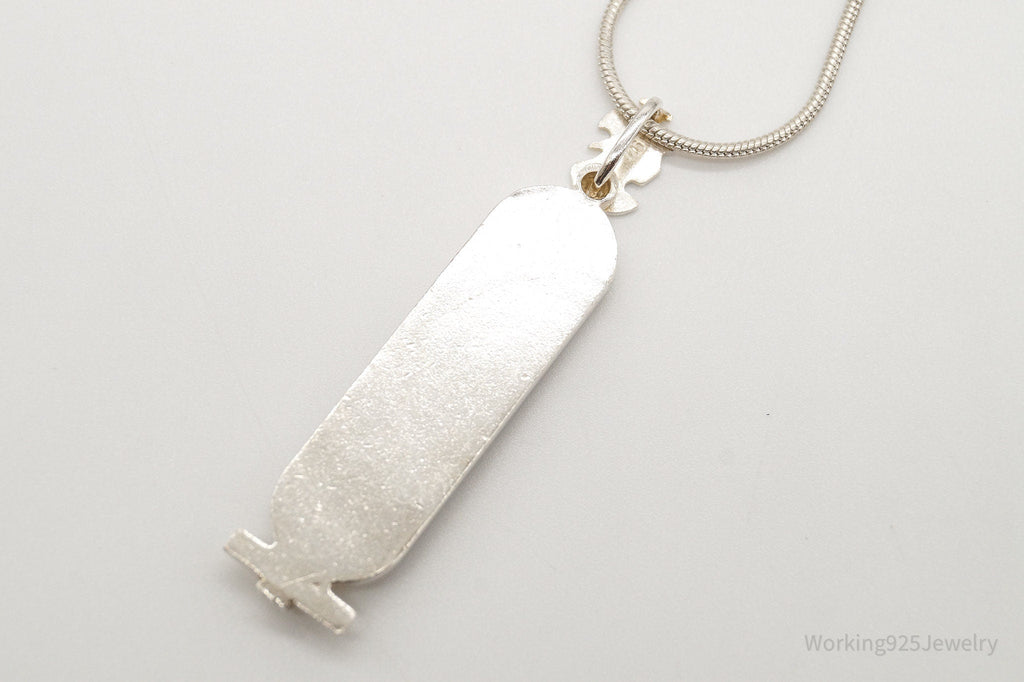 Vintage Large Egyptian Cartouche Sterling Silver Necklace | Jewelry > Necklaces > Pendants | Wiccan Center