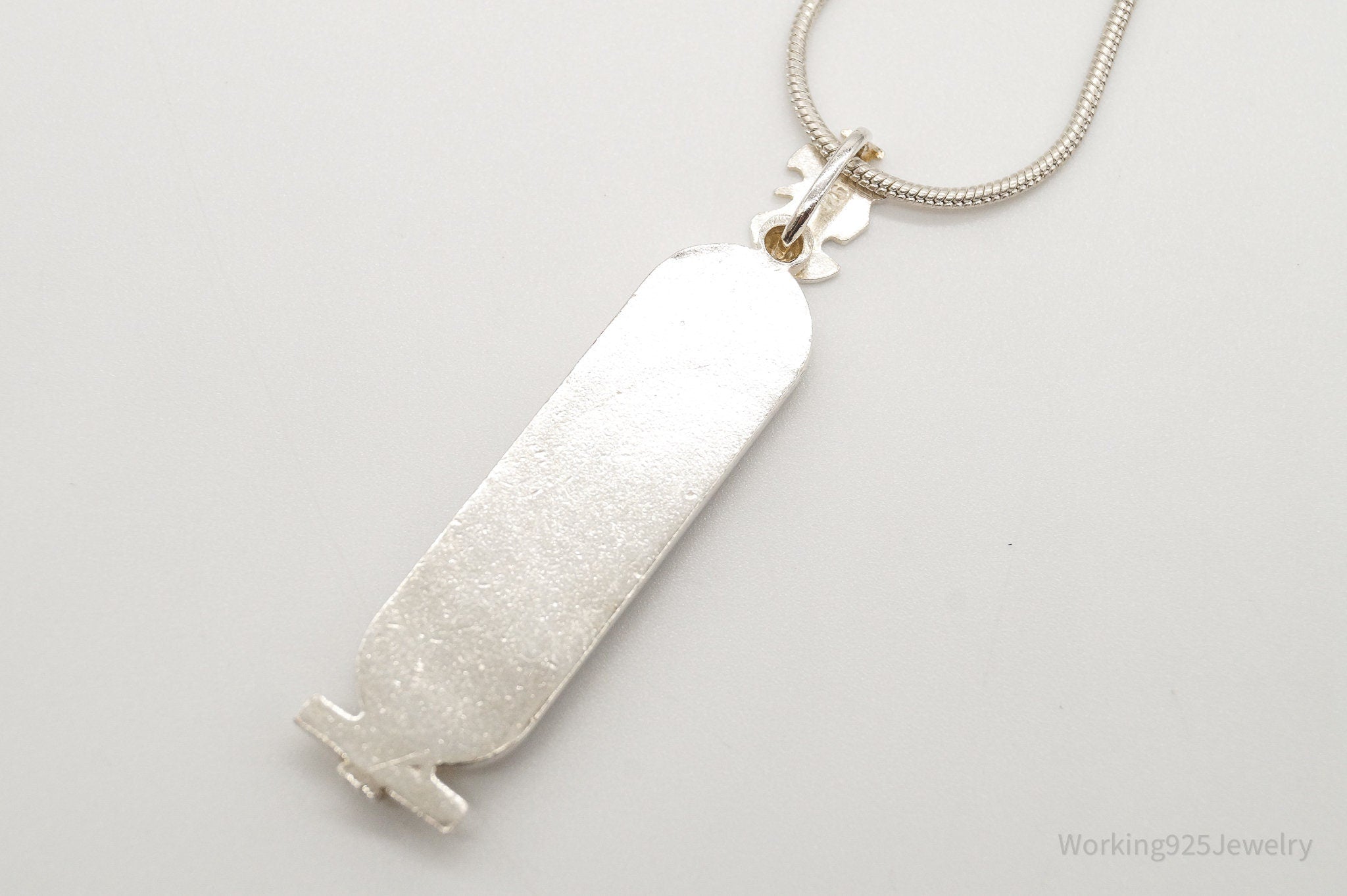 Vintage Large Egyptian Cartouche Sterling Silver Necklace | Jewelry > Necklaces > Pendants | Wiccan Center