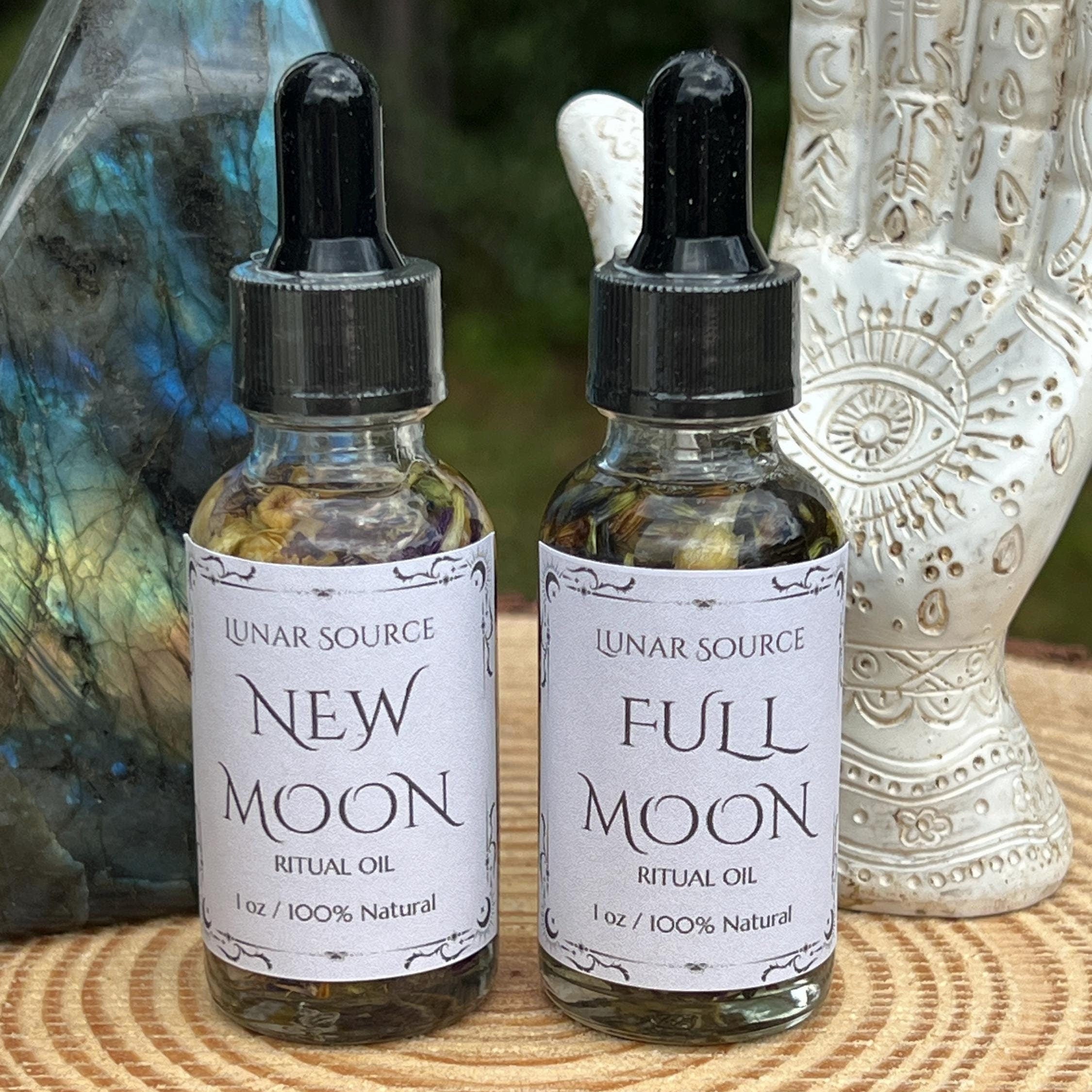 Moon Magick Ritual Oils | New Dark Moon Beginnings Manifestation | Full Moon Release | Witchcraft Spell Oil Candle Lunar Luna Body Perfume | | Wiccan Center