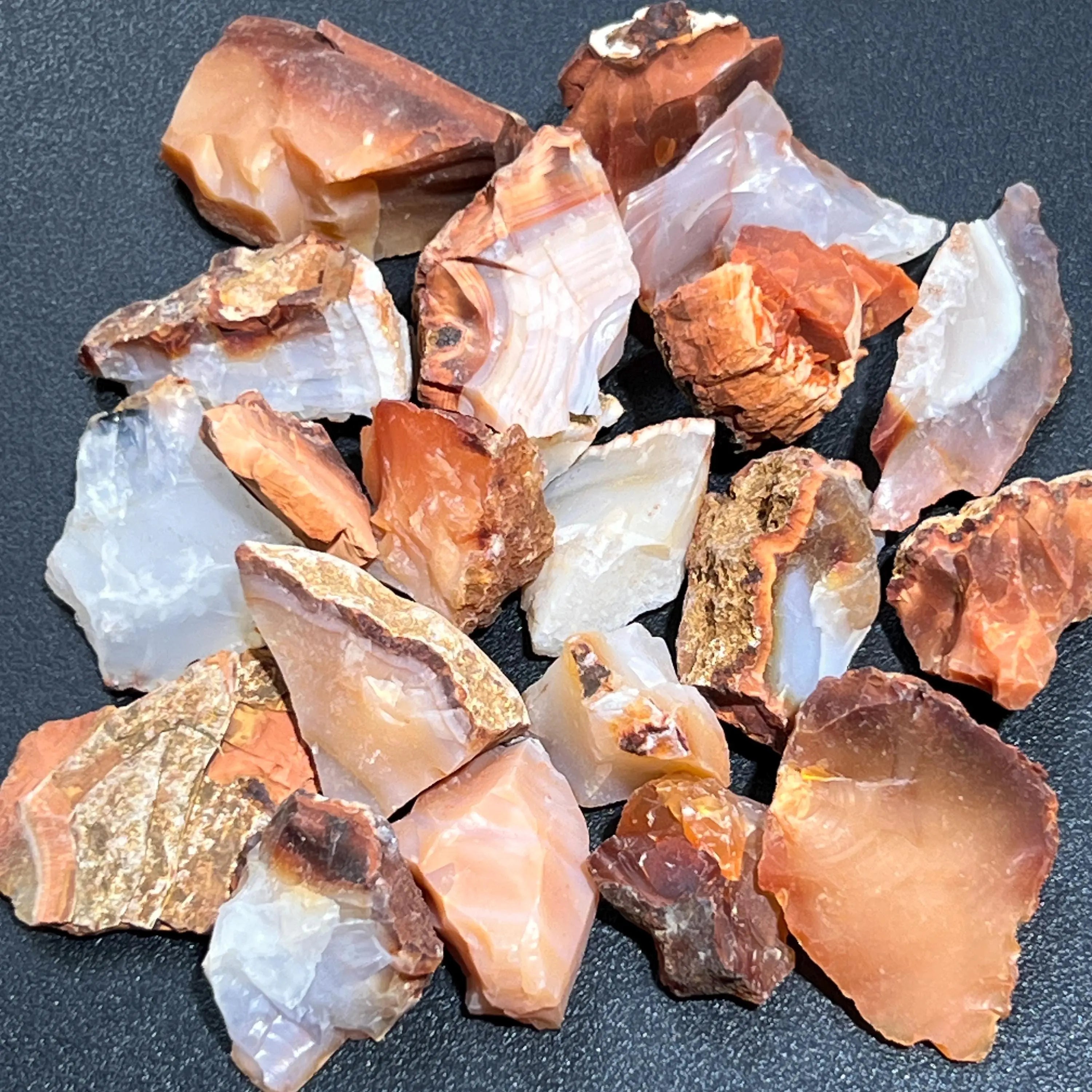 Red White Mixed Carnelian Agate Crystal Rough Raw Stones (By The Piece or Pound) | Home & Living > Home Decor > Home Accents > Rocks & Geodes | Wiccan Center
