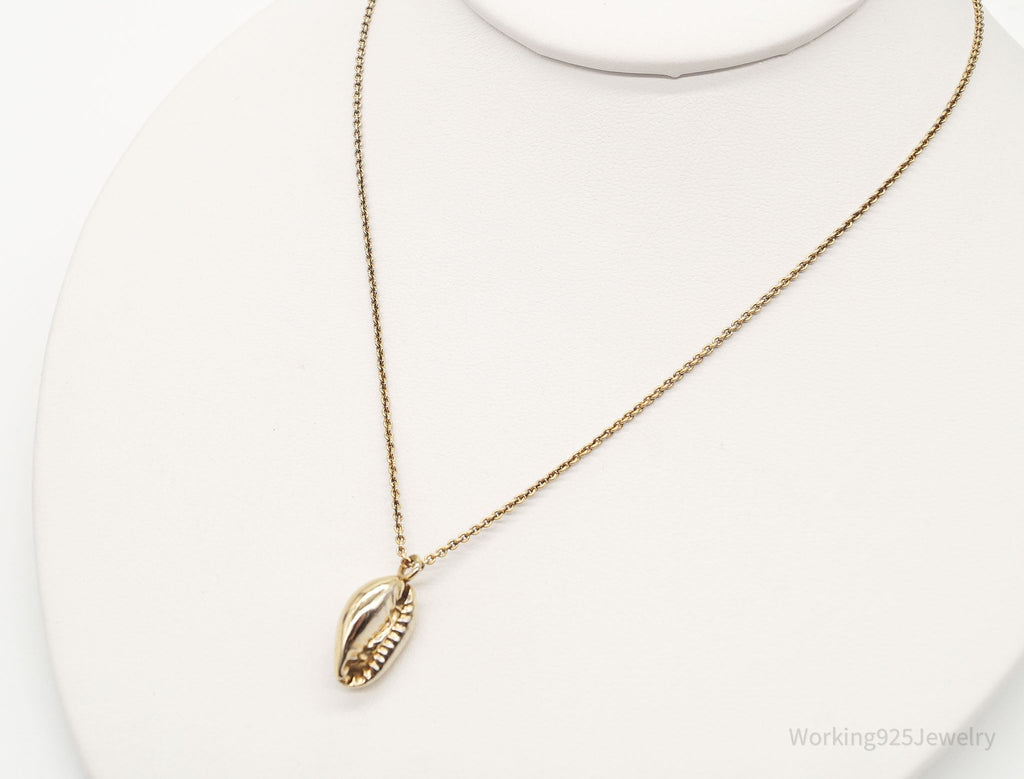 Vintage Mexico Designer Coffee Bean Gold Vermeil Sterling Silver Necklace 16" | Jewelry > Necklaces > Pendants | Wiccan Center
