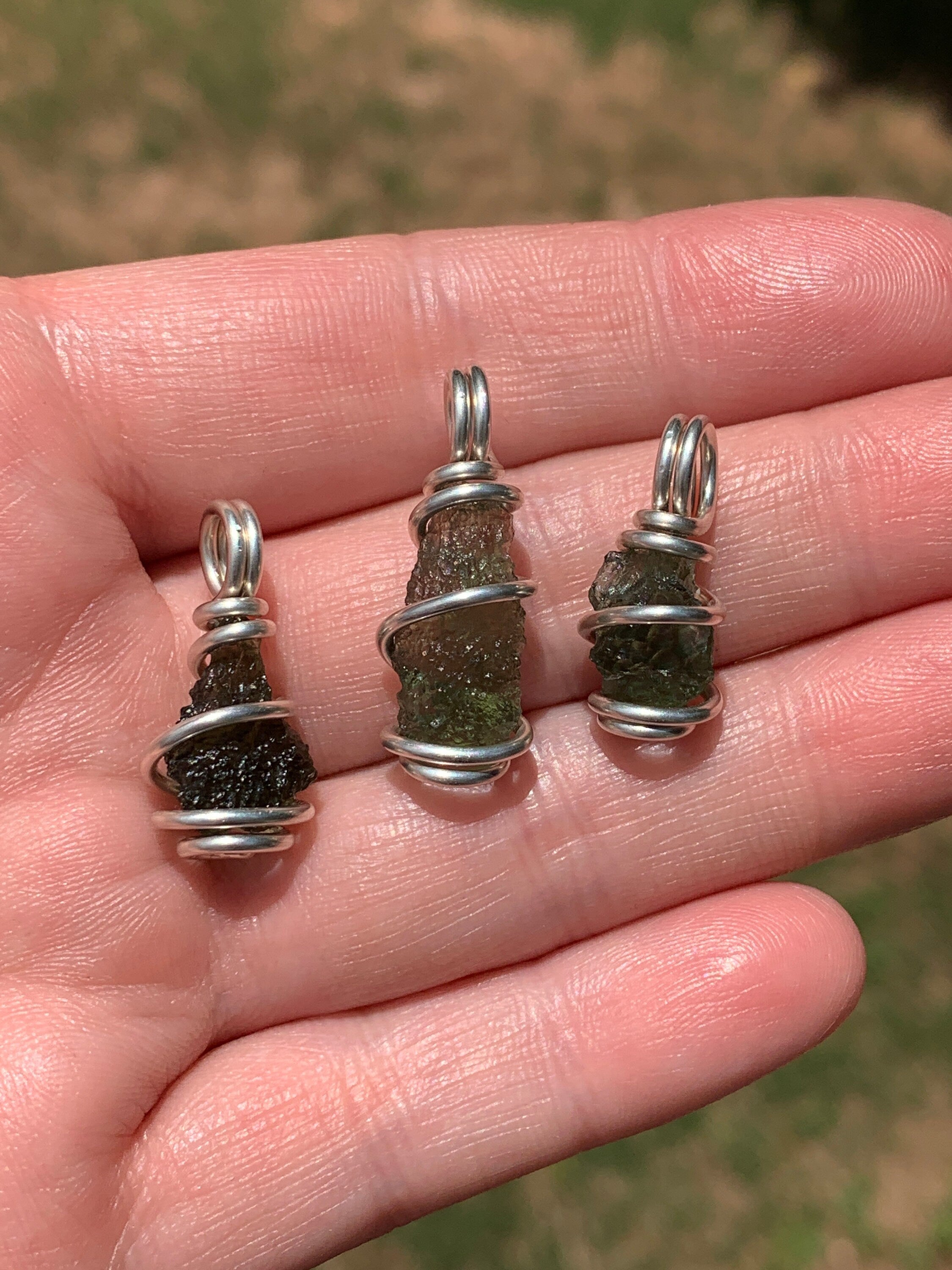 Moldavite Pendant | Genuine Natural Raw Meteorite Tektite | Synergy 12 | Moldavite Jewelry | Moldavite Necklace The Stone of Transformation | | Wiccan Center