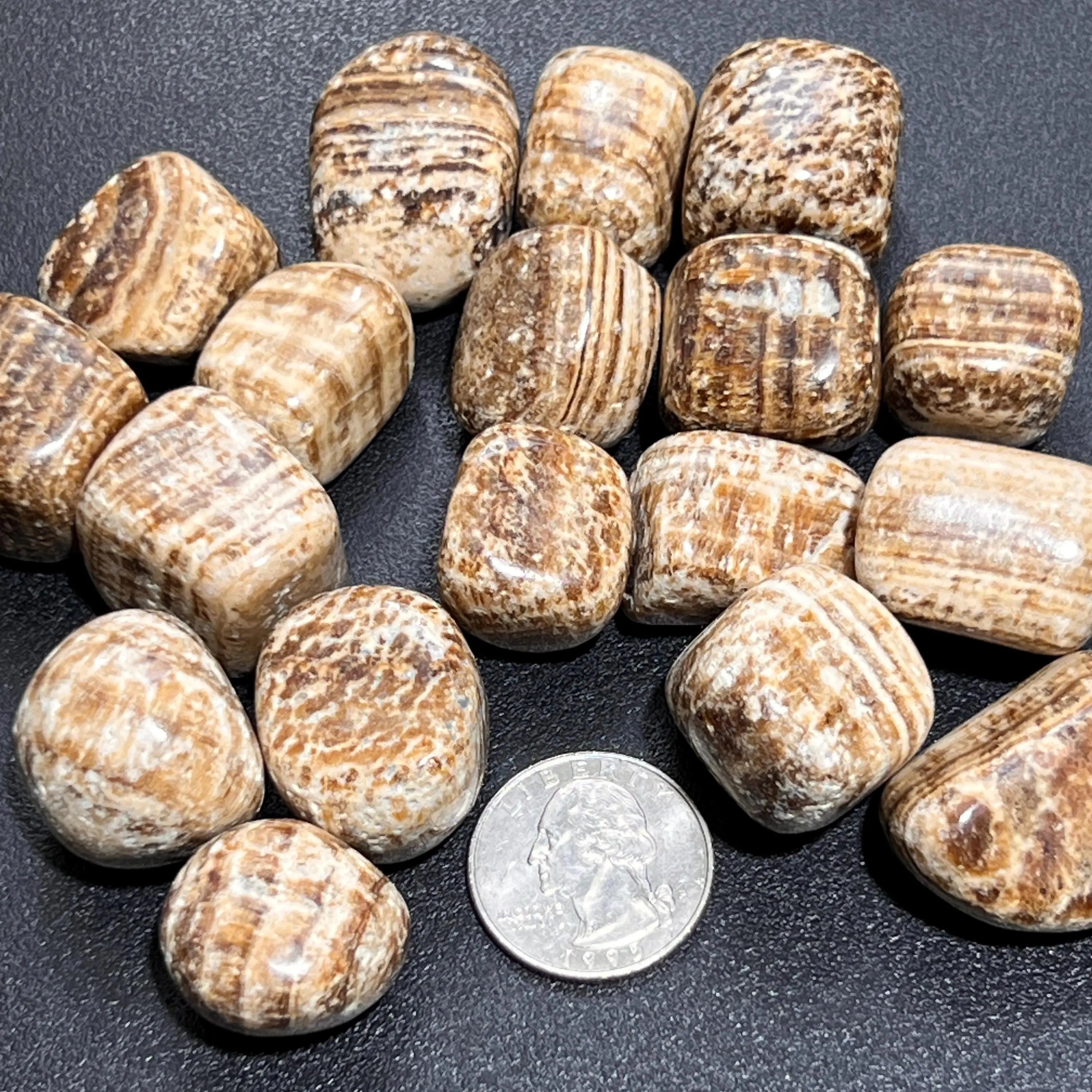 Brown Banded Onyx Tumbled Stones (By The Piece Or Pound) Wholesale | Home & Living > Home Decor > Home Accents > Rocks & Geodes | Wiccan Center