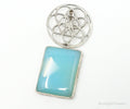 Vintage Large Blue Chalcedony Sterling Silver Necklace Pendant | Jewelry > Necklaces > Pendants | Wiccan Center