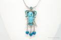 Vintage Mexico Handmade Turquoise Warrior Sterling Silver Necklace Brooch | Jewelry > Necklaces > Pendants | Wiccan Center