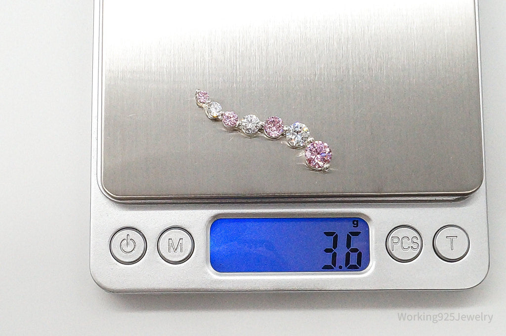 Vintage Pink & White Cubic Zirconia Sterling Silver Pendant | Jewelry > Necklaces > Pendants | Wiccan Center