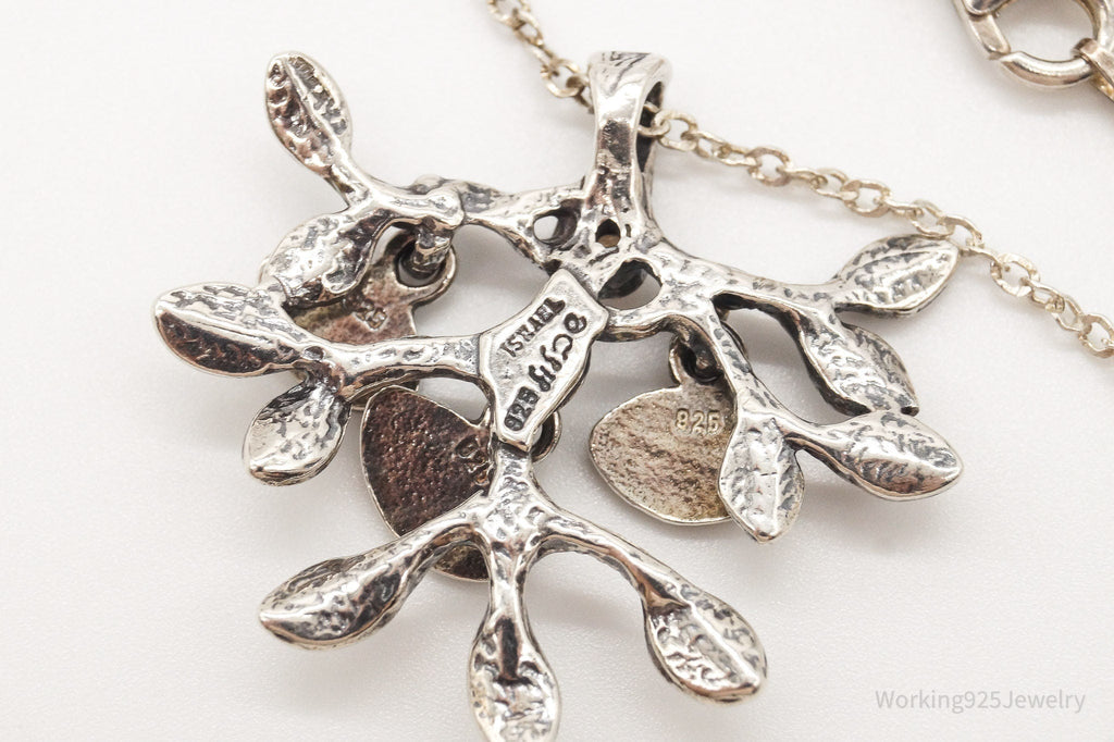 Vintage Shablool Didae Orange CZ Hope Believe Life Tree Sterling Silver Necklace | Jewelry > Necklaces > Pendants | Wiccan Center