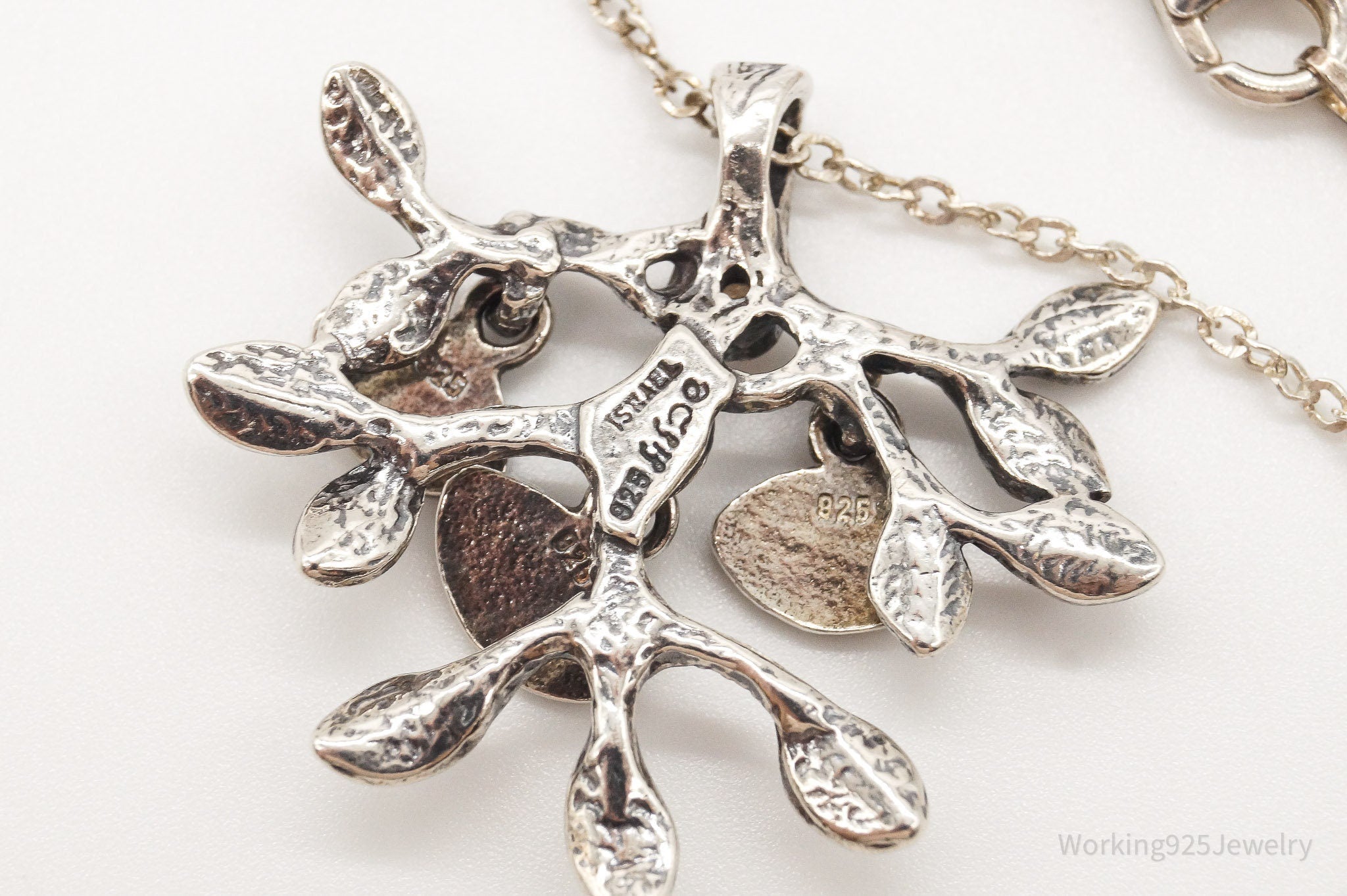 Vintage Shablool Didae Orange CZ Hope Believe Life Tree Sterling Silver Necklace | Jewelry > Necklaces > Pendants | Wiccan Center