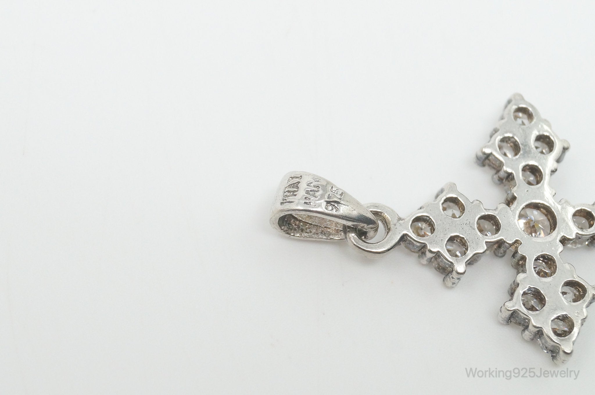Vintage Cubic Zirconia Cross Sterling Silver Necklace Pendant | Jewelry > Necklaces > Pendants | Wiccan Center