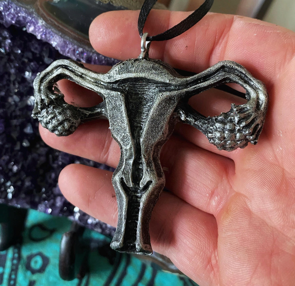 Uterus & Ovaries Ornament, Hand Painted Resin Sculpture | Medical Art, Feminist Symbol, Equal Rights Decor, Reproductive Organs Ornament