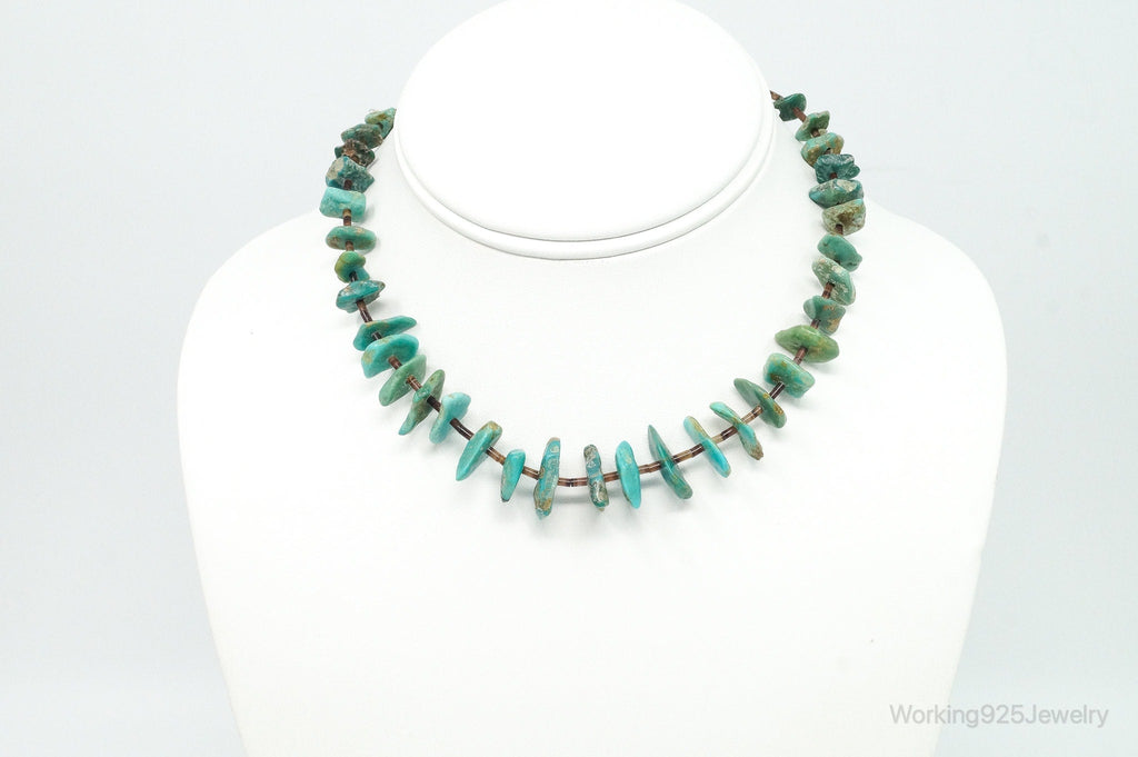 Vintage Native American Turquoise Porcupine Quill Sterling Silver Necklace | Jewelry > Necklaces > Pendants | Wiccan Center