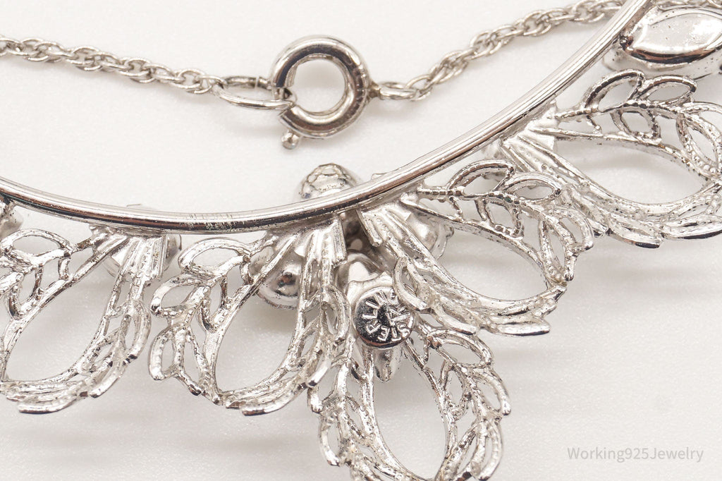 Antique Rhinestone Filigree Sterling Silver Necklace 16" | Jewelry > Necklaces > Pendants | Wiccan Center
