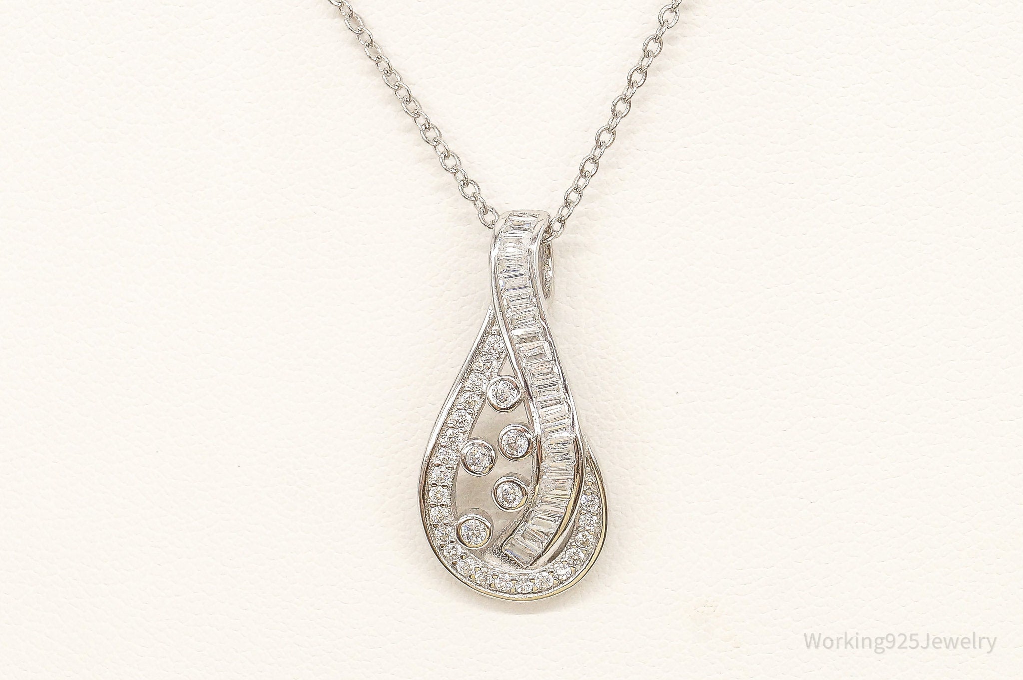 Designer Ryze Cubic Zirconia Sterling Silver Necklace | Jewelry > Necklaces > Pendants | Wiccan Center