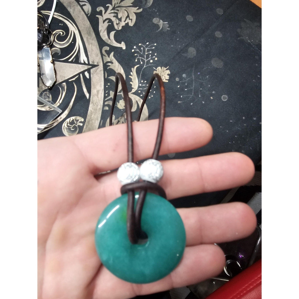Green Amazonite Pendant Necklace — Lucky Stone, Adjustable | Crystal Jewelry | Wiccan Center