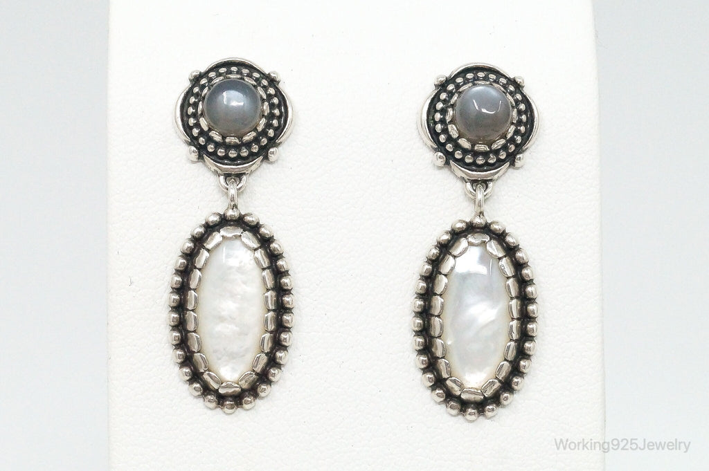 Native Carolyn Pollack Relios Grey Moonstone Mother Of Pearl S. Silver Earrings | Jewelry > Earrings | Wiccan Center