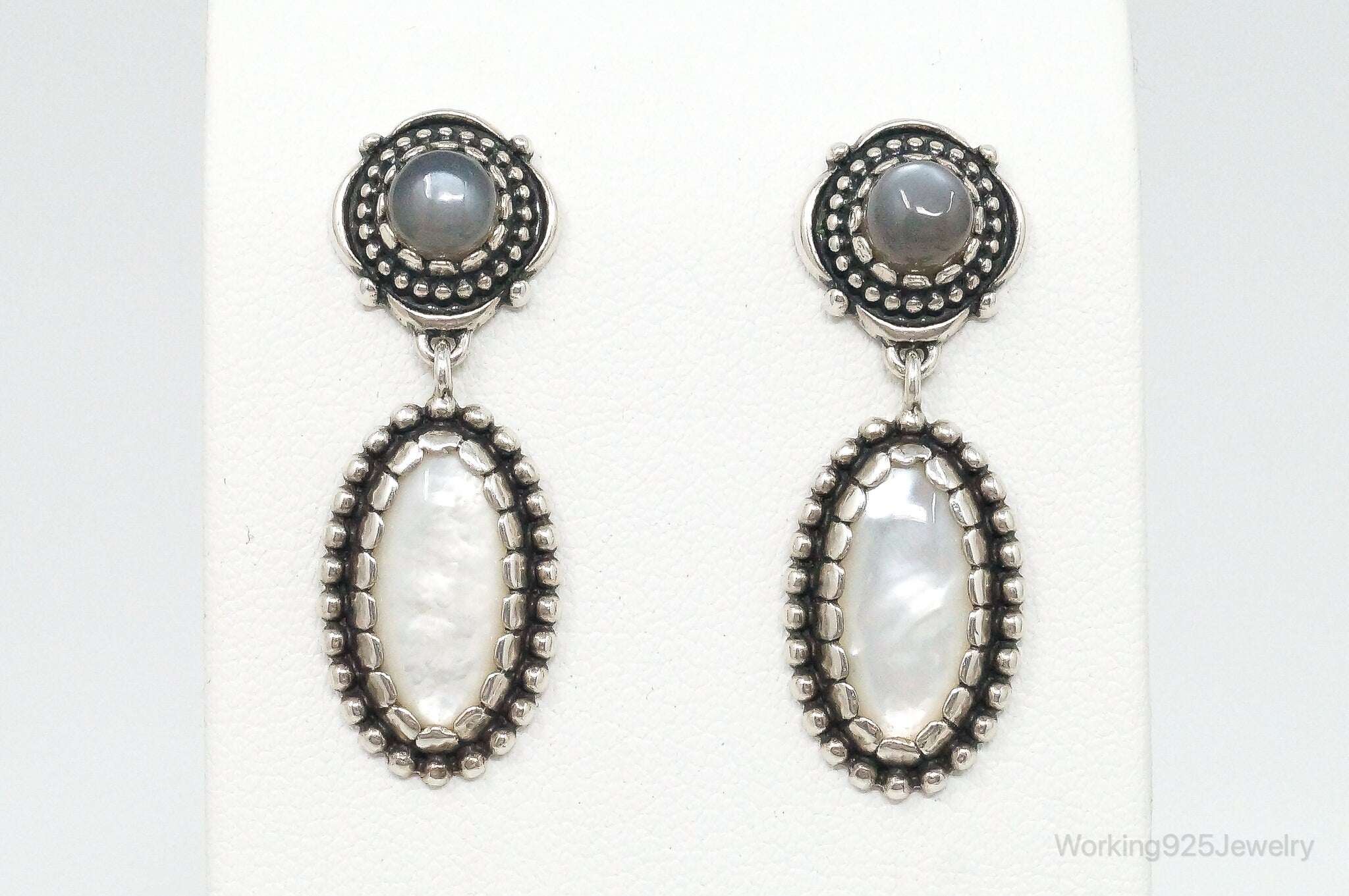 Native Carolyn Pollack Relios Grey Moonstone Mother Of Pearl S. Silver Earrings | Jewelry > Earrings | Wiccan Center