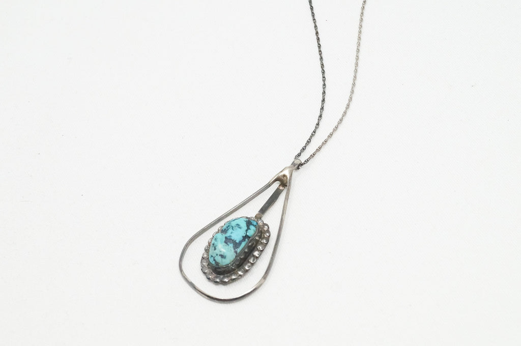 Vintage Native America Handmade Turquoise Sterling Silver Necklace | Jewelry > Necklaces > Pendants | Wiccan Center