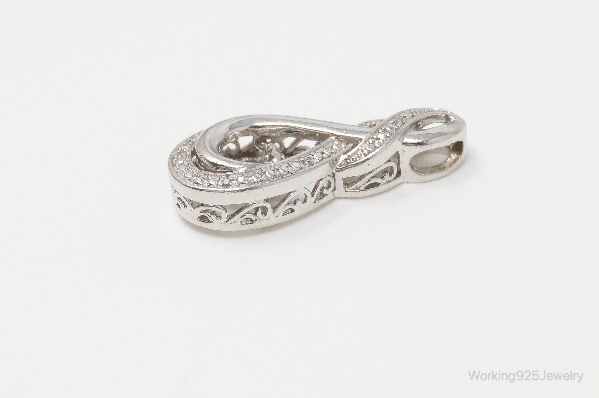 Vintage Diamond Sterling Silver Necklace Pendant | Jewelry > Necklaces > Pendants | Wiccan Center