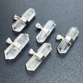 Quartz Crystal Double Terminated Faceted Point Pendant (Silver Plated) Gemstone Jewelry Necklace Supply | Craft Supplies & Tools > Beads, Gems & Cabochons > Charms & Pendants > Pendants | Wiccan Center