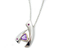 Vintage Designer 14K Gold Amethyst Ruby Art Deco Sterling Silver Necklace | Jewelry > Necklaces > Pendants | Wiccan Center