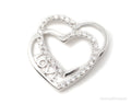 Vintage Open Heart Cubic Zirconia Sterling Silver Necklace Pendant | Jewelry > Necklaces > Pendants | Wiccan Center