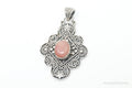 Vintage Pink Gemstone Bali Style Sterling Silver Dangle Pendant | Jewelry > Necklaces > Pendants | Wiccan Center