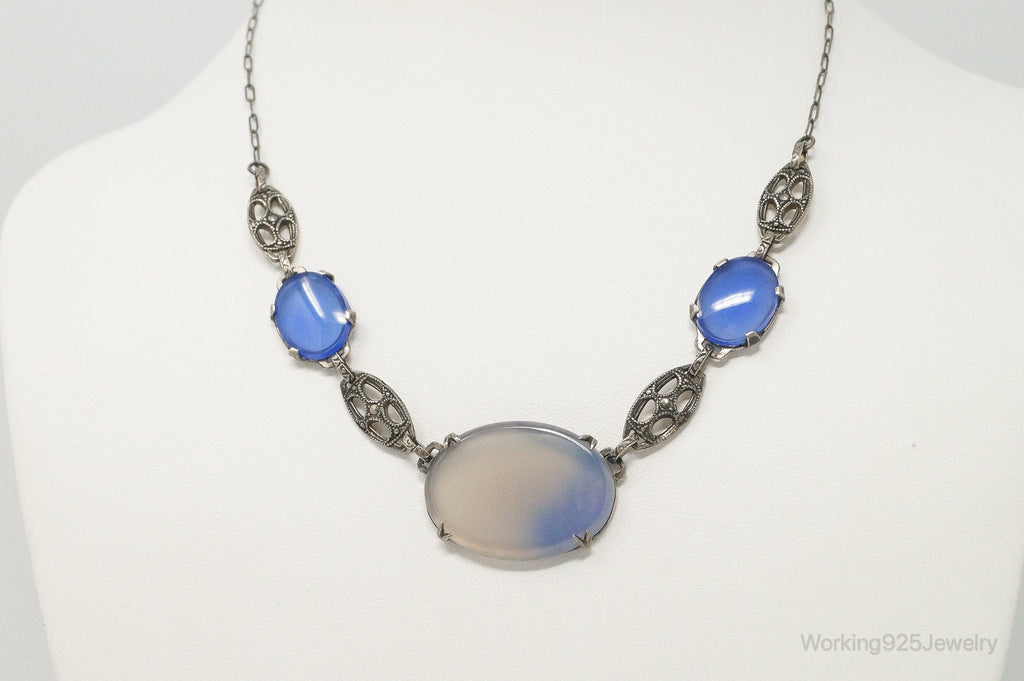 Antique Glass Sterling Silver Filigree Necklace | Jewelry > Necklaces > Pendants | Wiccan Center