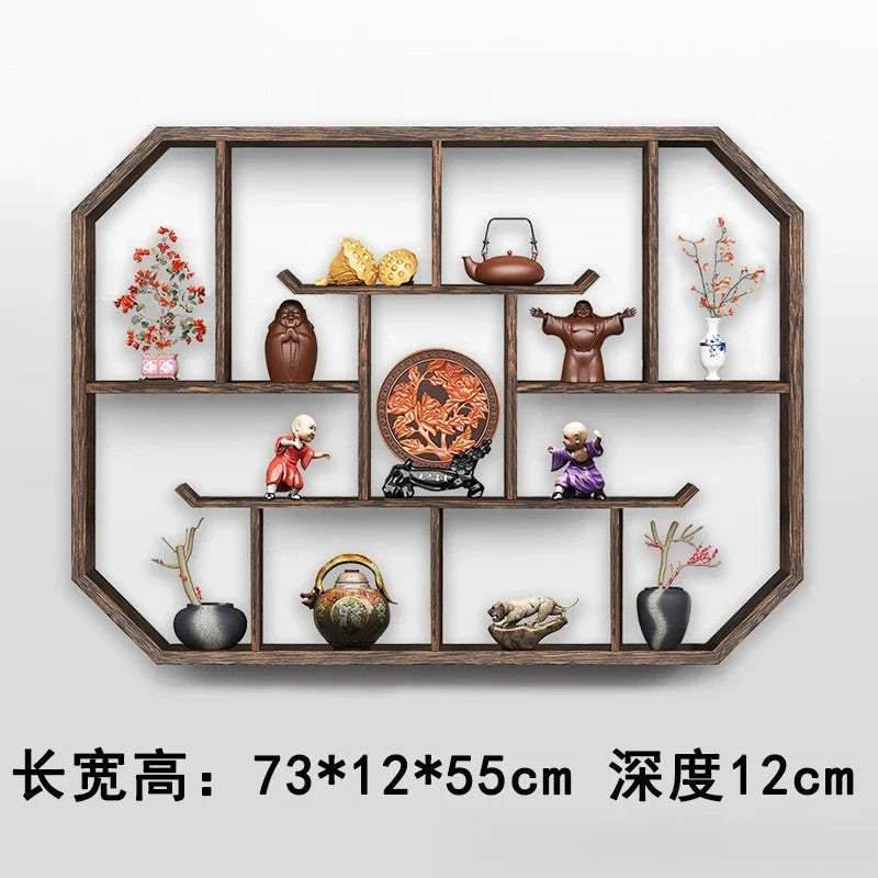 Solid Wood Duobao Bogu Display Shelf | Modern Chinese Curio Etagere | Shelving | Wiccan Center