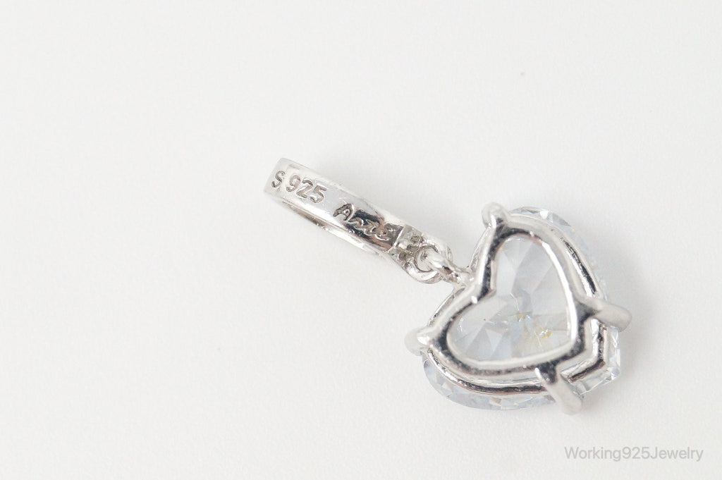 Vintage Heart Cubic Zirconia Sterling Silver Necklace Pendant | Jewelry > Necklaces > Pendants | Wiccan Center