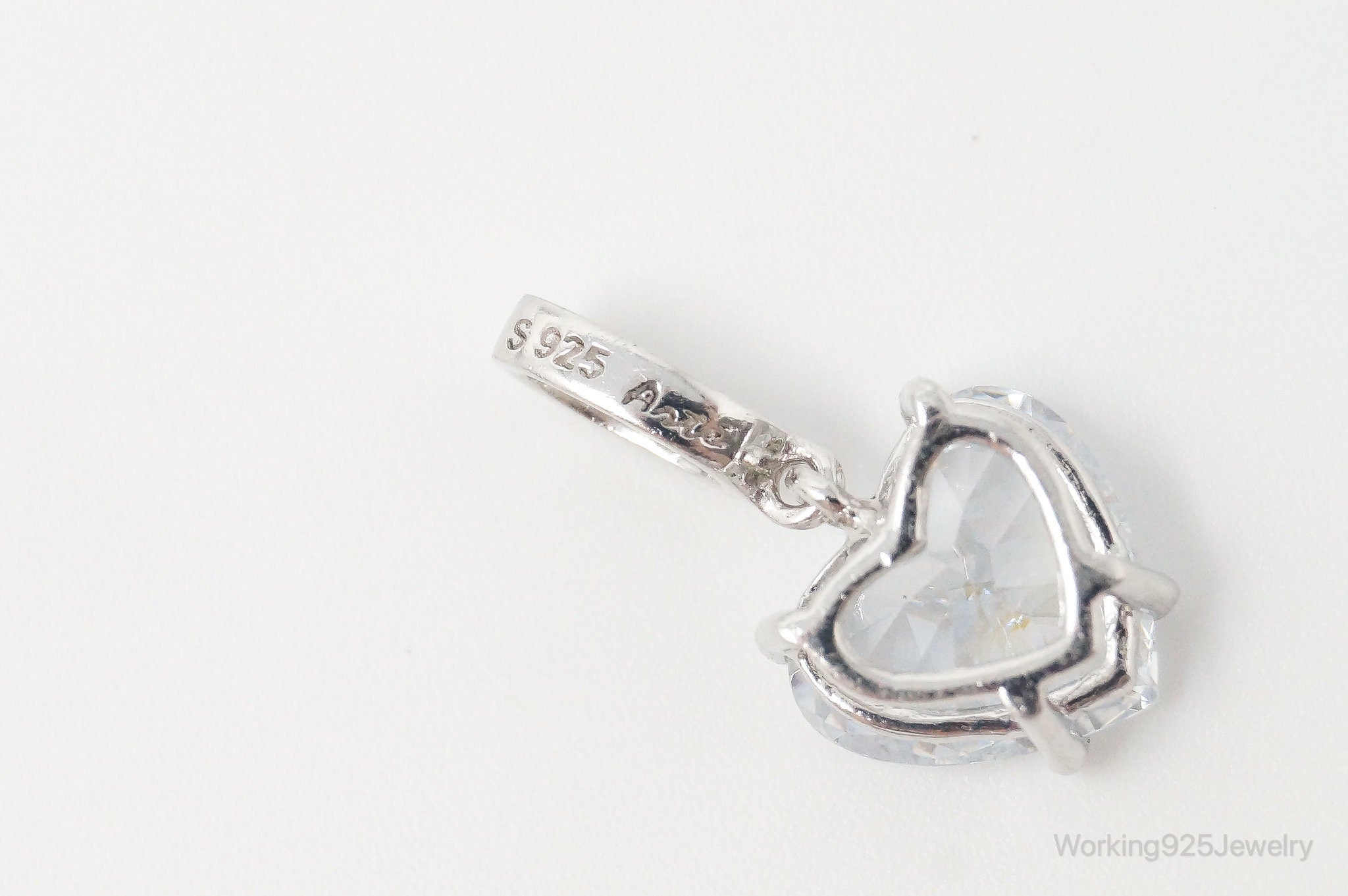 Vintage Heart Cubic Zirconia Sterling Silver Necklace Pendant | Jewelry > Necklaces > Pendants | Wiccan Center