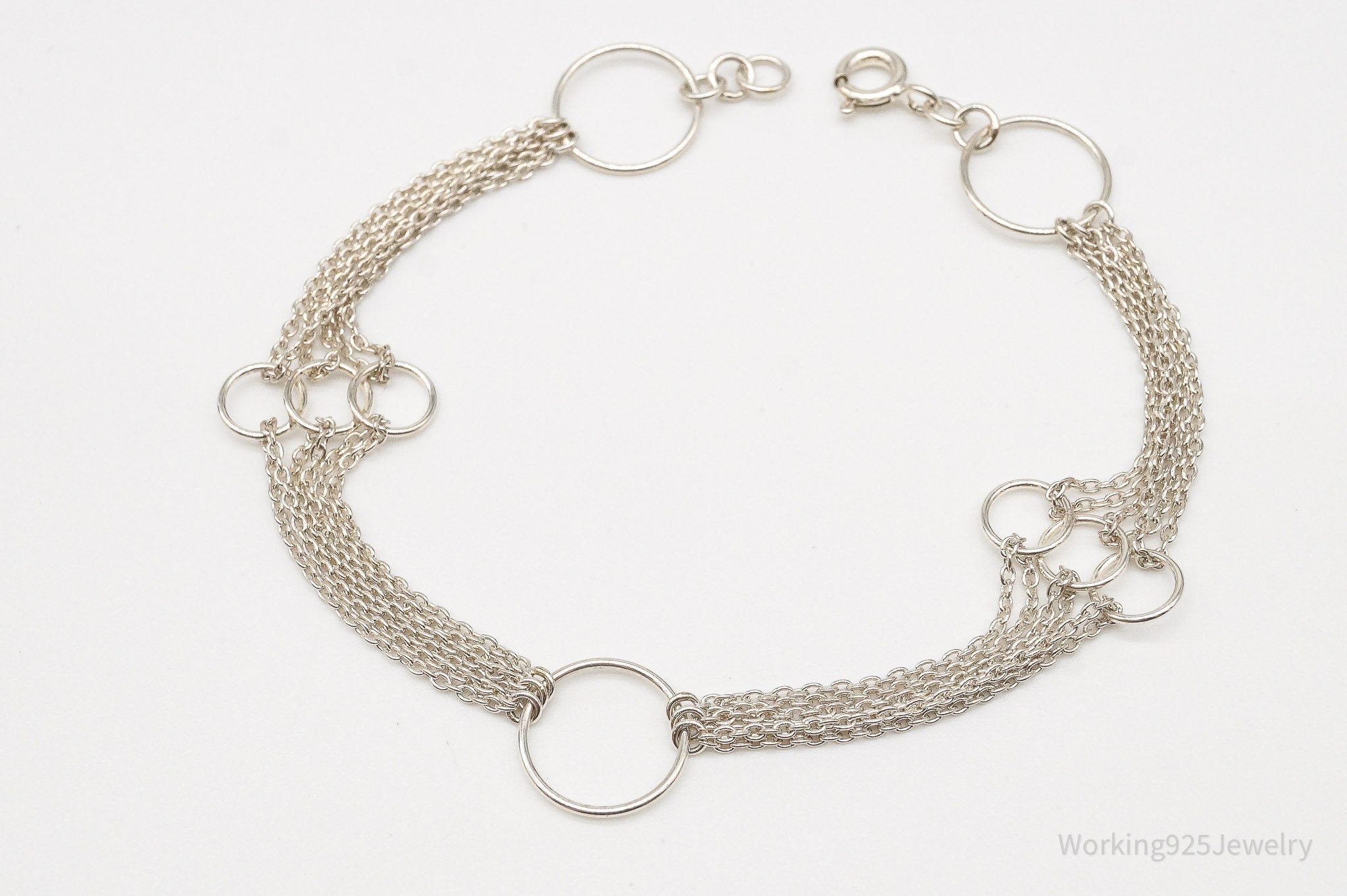 Vintage Geometric Circles Sterling Silver Bracelet | Jewelry > Bracelets | Wiccan Center