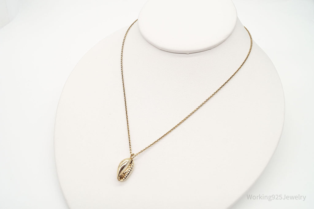 Vintage Mexico Designer Coffee Bean Gold Vermeil Sterling Silver Necklace 16" | Jewelry > Necklaces > Pendants | Wiccan Center