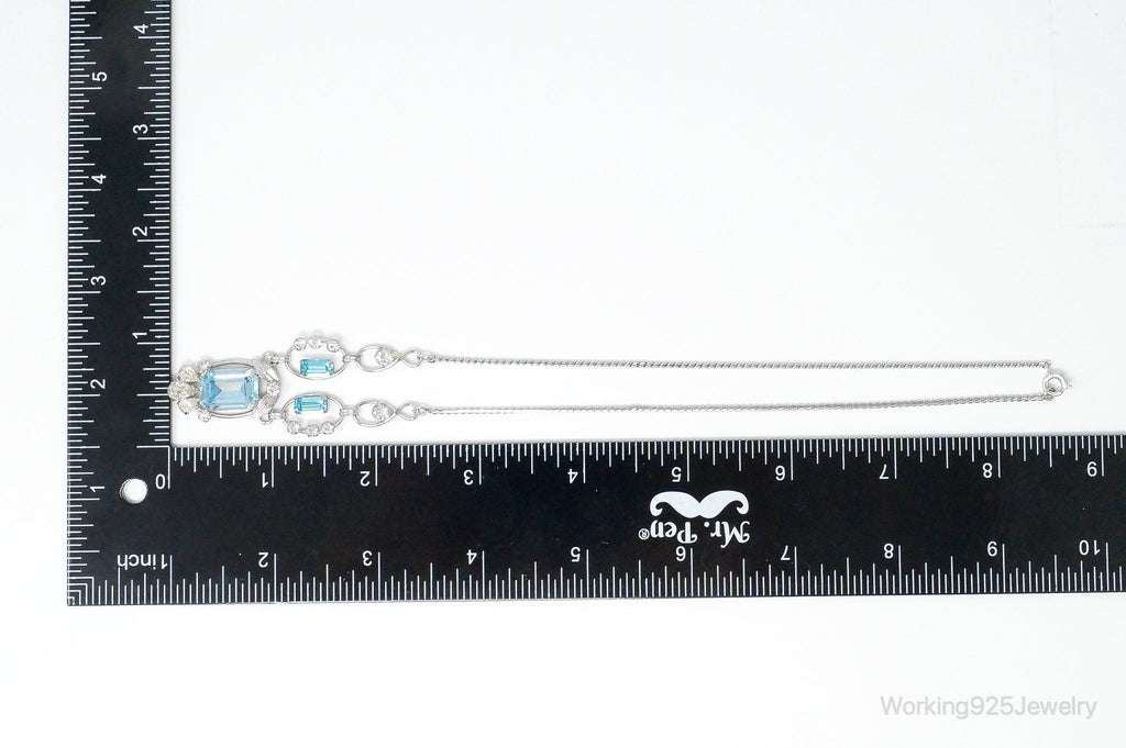 Vintage Designer Van Dell Blue Topaz Cubic Zirconia Sterling Silver Necklace | Jewelry > Necklaces > Pendants | Wiccan Center