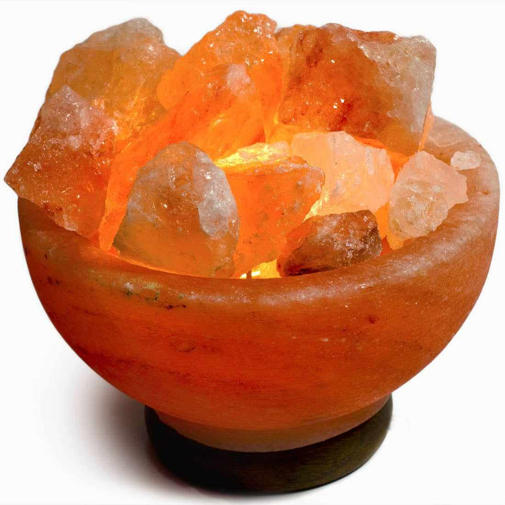 Fire Bowl w/ Chunks Salt Lamp - 7" avg. -Cord, Bulb, Dimmer | | Wiccan Center