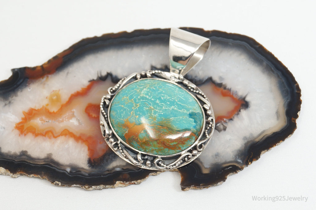 Vtg Designer Desert Rose Trading Co Turquoise Sterling Silver Necklace Pendant | Jewelry > Necklaces > Pendants | Wiccan Center