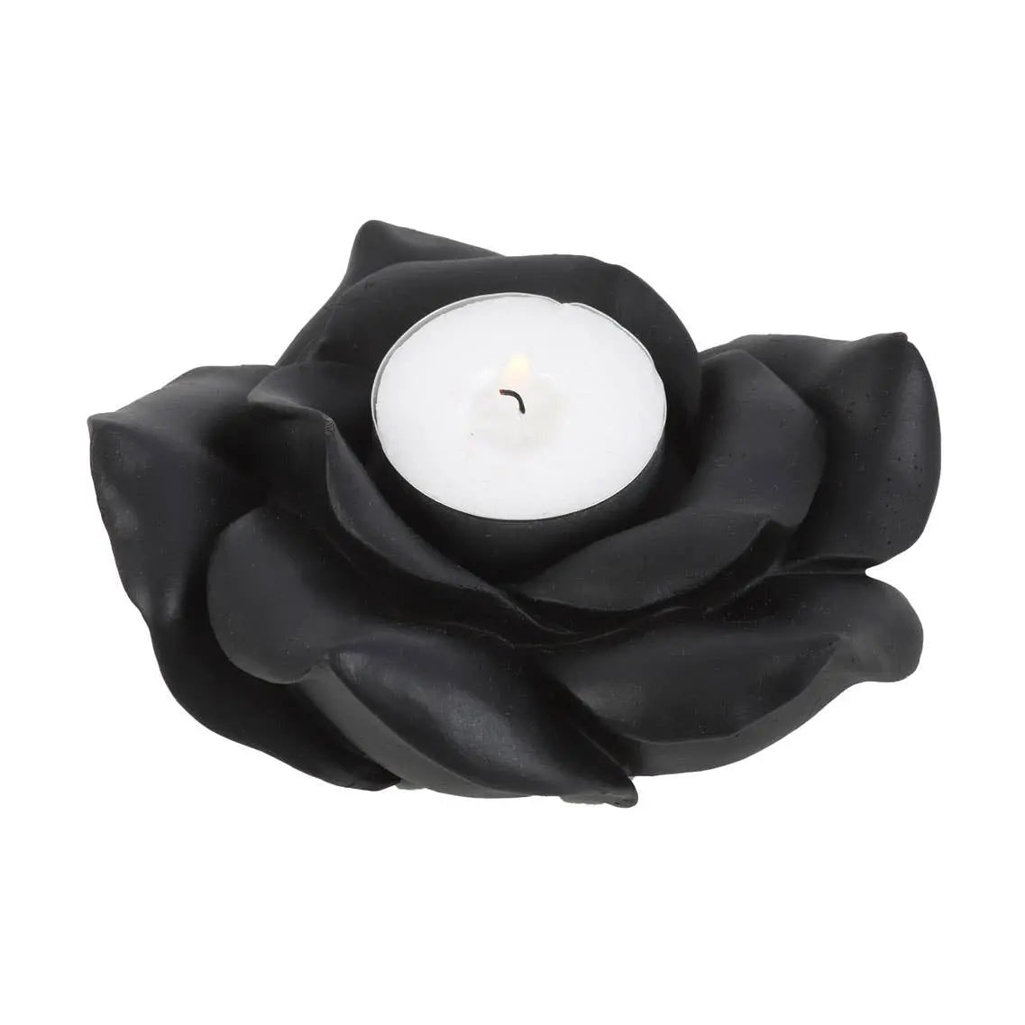 Black Rose Resin Tealight Candle Holder | | Wiccan Center