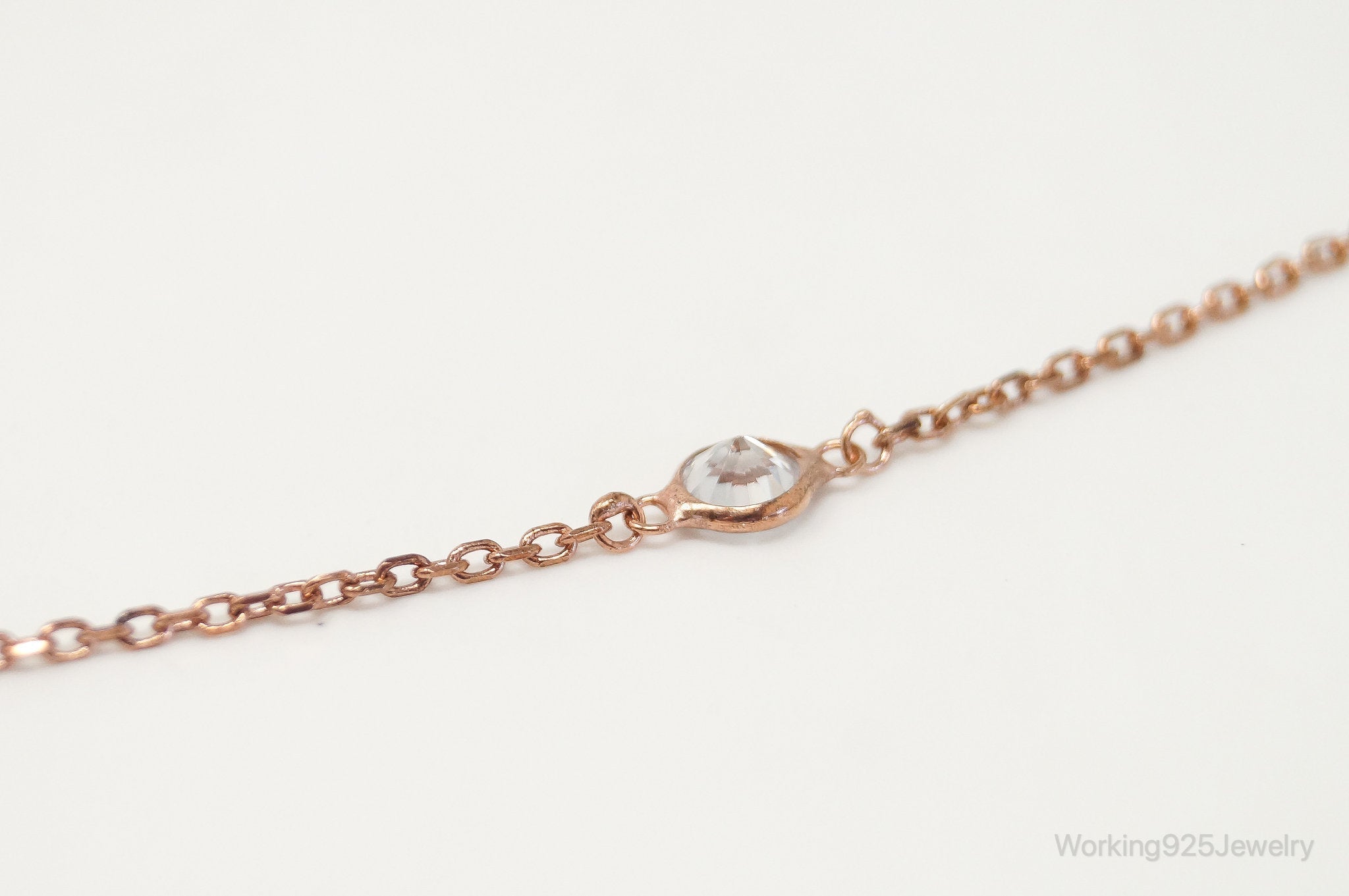Vintage Rose Gold Vermeil Cubic Zirconia Sterling Silver Necklace | Jewelry > Necklaces > Pendants | Wiccan Center