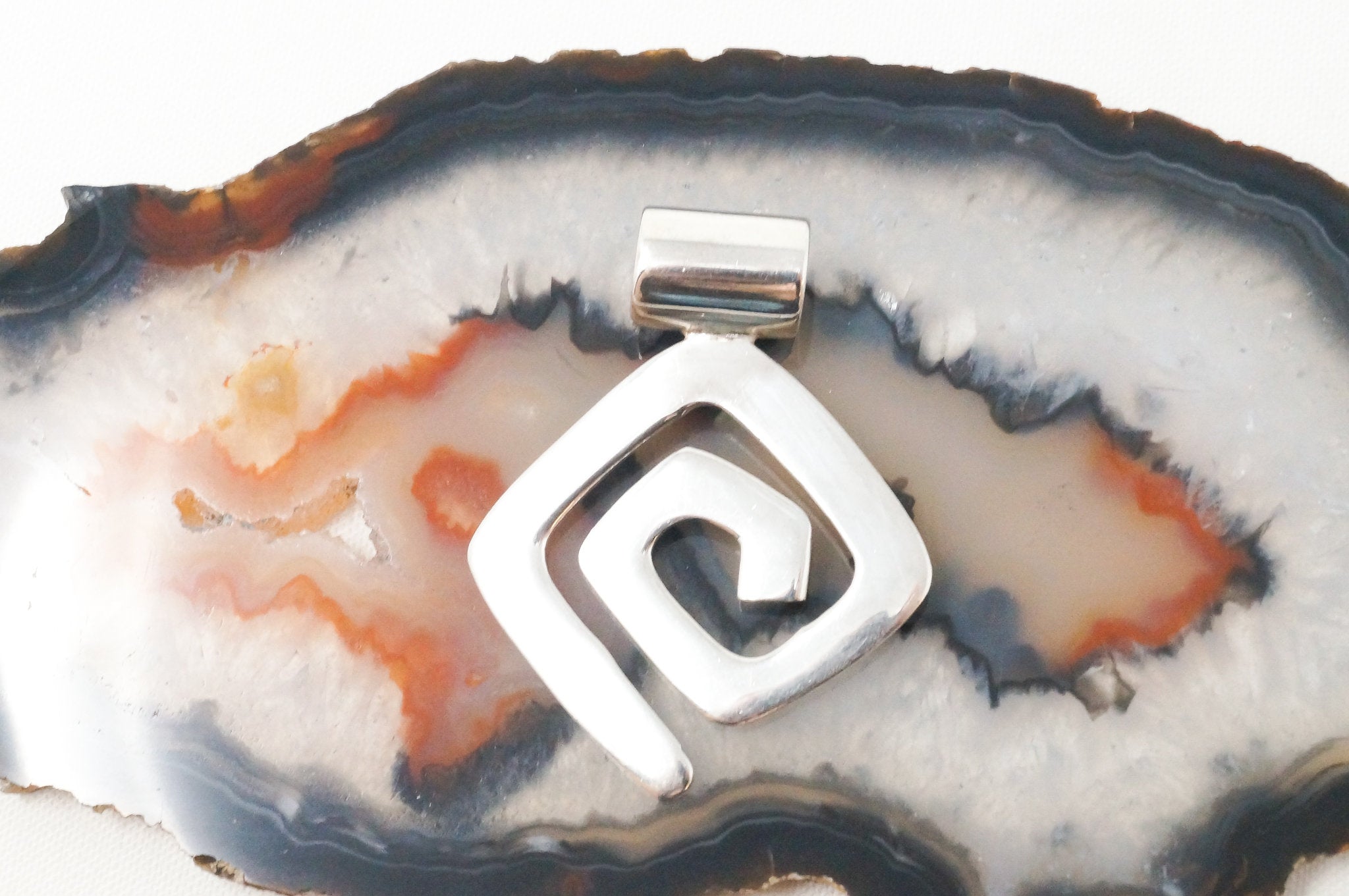 Retired Silpada Spiral Geometric Maze Sterling Silver Necklace Pendant | Jewelry > Necklaces > Pendants | Wiccan Center