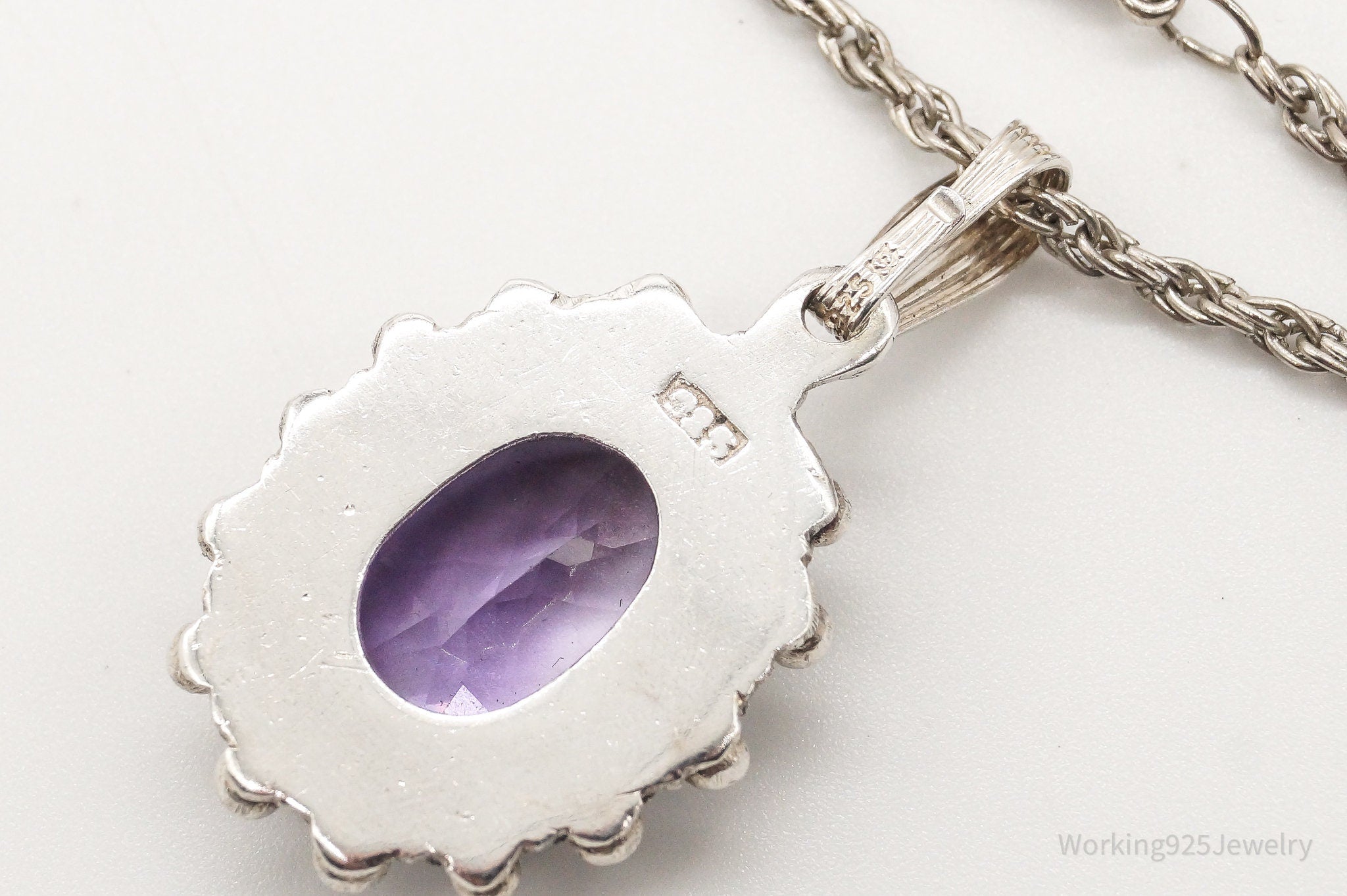 Vintage Amethyst Sterling Silver Chain Necklace | Jewelry > Necklaces > Pendants | Wiccan Center