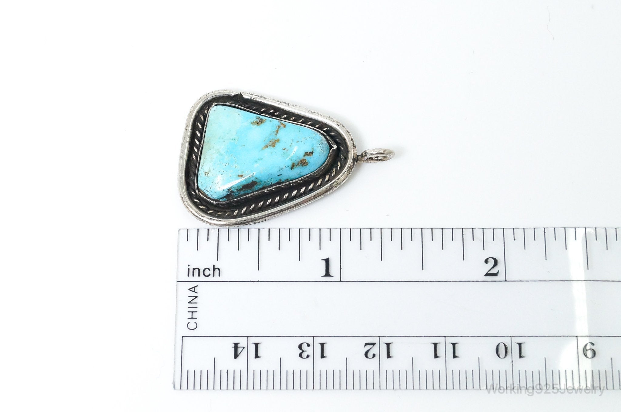 Vintage Native American Unsigned Turquoise Sterling Silver Pendant | Jewelry > Necklaces > Pendants | Wiccan Center