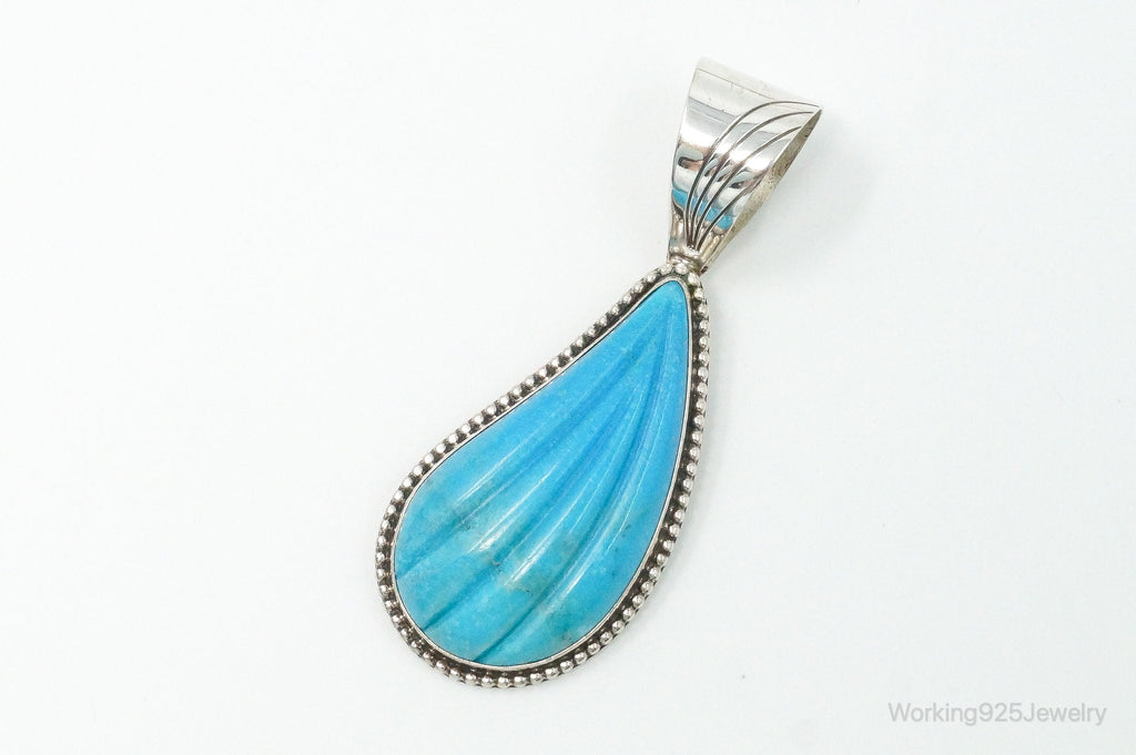 Vintage Desert Rose Trading Co Large Turquoise Sterling Silver Pendant | Jewelry > Necklaces > Pendants | Wiccan Center