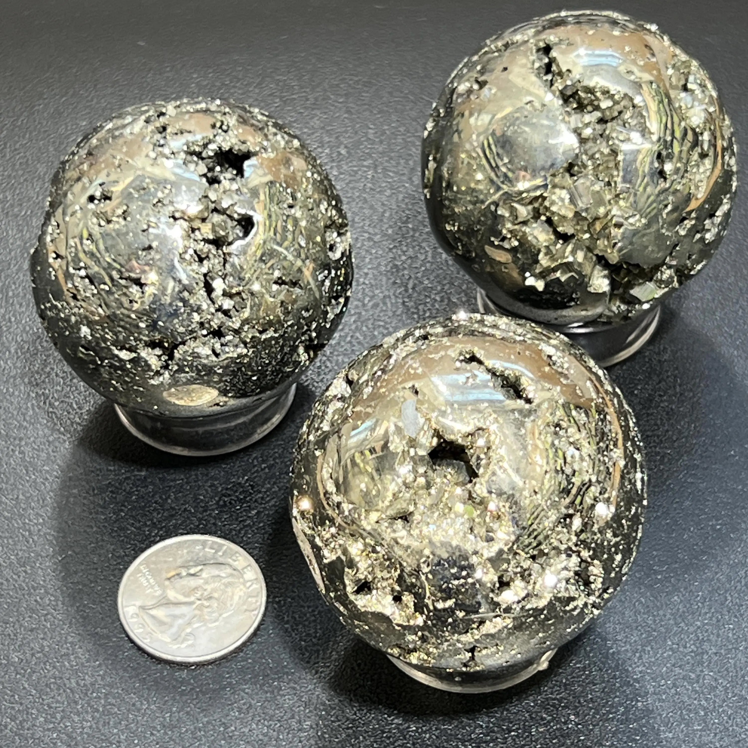 Golden Pyrite Crystal Druzy Sphere Fools Gold Polished Carving Wholesale | Home & Living > Home Decor > Home Accents > Rocks & Geodes | Wiccan Center
