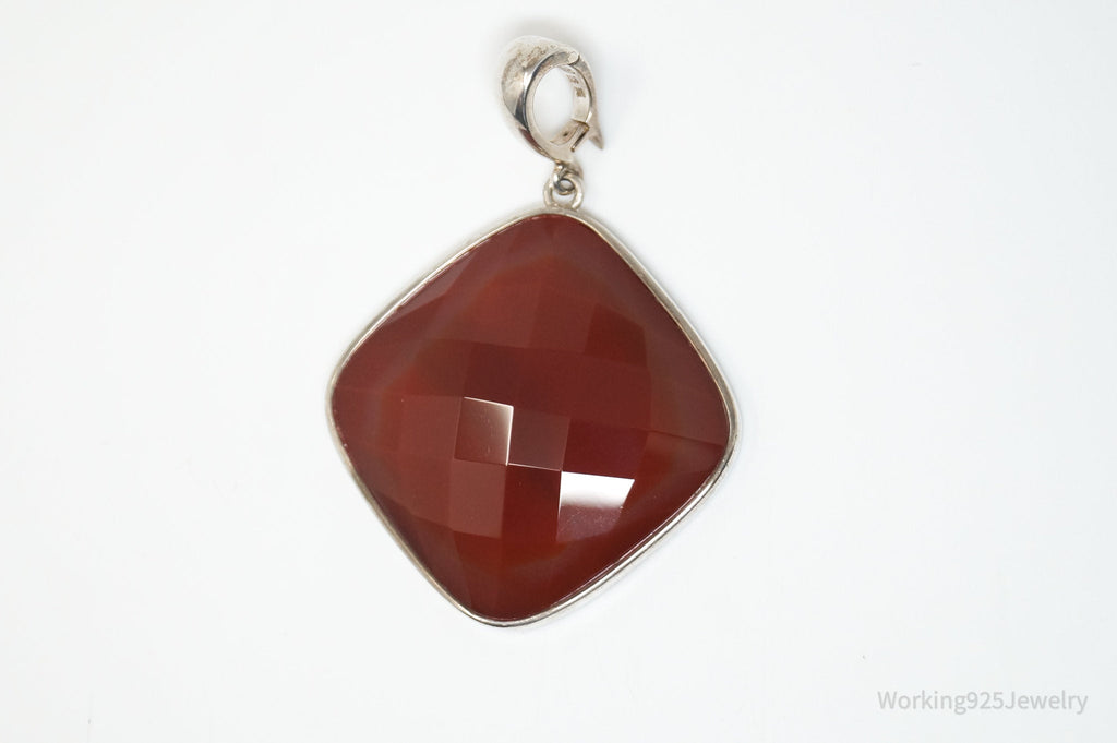 Vintage Designer Whitney Kelly Large Carnelian Sterling Silver Necklace Pendant | Jewelry > Necklaces > Pendants | Wiccan Center