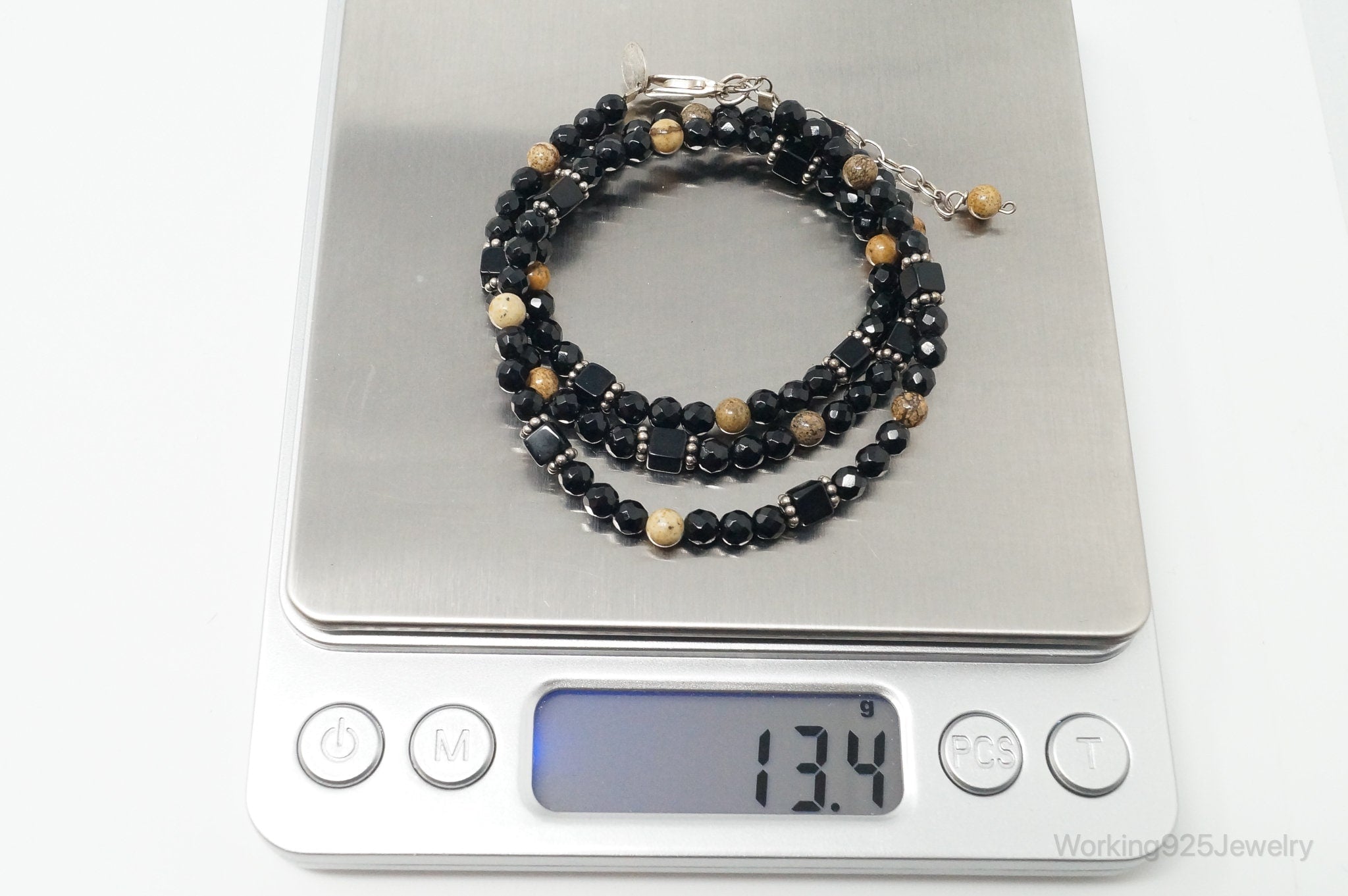 Designer SAJEN Black Onyx Jasper Beads Sterling Silver Necklace | Jewelry > Necklaces > Pendants | Wiccan Center