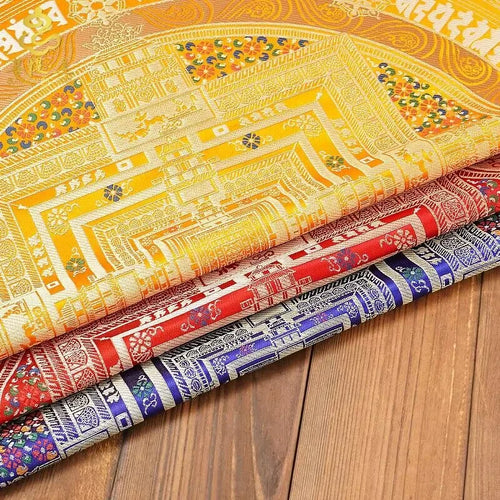 72CM Tibetan Ethnic Style Embroidered Brocade Tablecloth Household Indoor Buddhist Hall Offering Ornaments Religious Article | Tablecloth | Wiccan Center